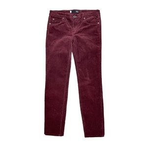 KUT from the Kloth Diana Skinny Corduroy Pants Womens 4 Burgundy Red Maroon DA
